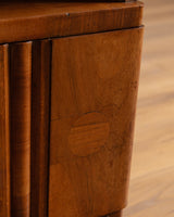 Pair of Art Deco Geometric Wood Nightstands, Italy, 1920's