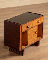Pair of Art Deco Burl Wood Nightstands, Italy, 1930's