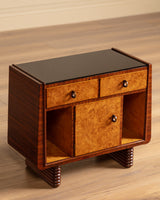 Pair of Art Deco Burl Wood Nightstands, Italy, 1930's