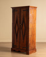 Rustic Diamond Panel Armoire w/ Iron Fastenings, Italy, 19th Century