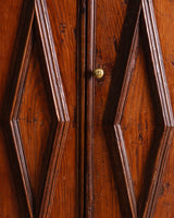 Rustic Diamond Panel Armoire w/ Iron Fastenings, Italy, 19th Century