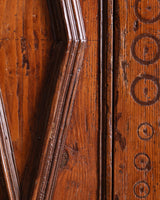 Rustic Diamond Panel Armoire w/ Iron Fastenings, Italy, 19th Century