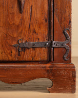 Rustic Diamond Panel Armoire w/ Iron Fastenings, Italy, 19th Century