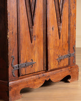Rustic Diamond Panel Armoire w/ Iron Fastenings, Italy, 19th Century