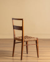 Set of 6 Italian Scalloped Back Dining Chairs Manner of Ico Parisi, 1940's
