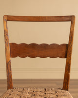 Set of 6 Italian Scalloped Back Dining Chairs Manner of Ico Parisi, 1940's