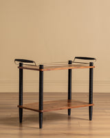 Italian Ribbed Leg Bar Table w/ Brass Accents, 1960's