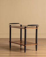 Italian Ribbed Leg Bar Table w/ Brass Accents, 1960's