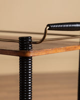 Italian Ribbed Leg Bar Table w/ Brass Accents, 1960's