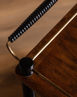 Italian Ribbed Leg Bar Table w/ Brass Accents, 1960's