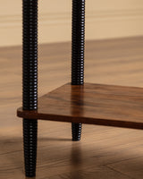 Italian Ribbed Leg Bar Table w/ Brass Accents, 1960's