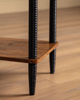 Italian Ribbed Leg Bar Table w/ Brass Accents, 1960's