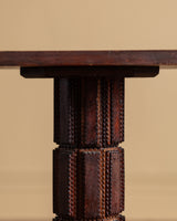 Tramp Art Carved Wood Pedestal, American, Early 20th Century