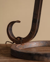 Oversized Horseshoe Iron Table Lamp, France, 1930's
