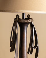 Sculptural Draped Ribbon Cast Brass Table Lamp, Europe, Mid Century
