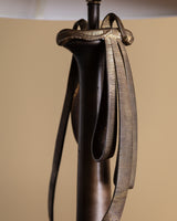 Sculptural Draped Ribbon Cast Brass Table Lamp, Europe, Mid Century