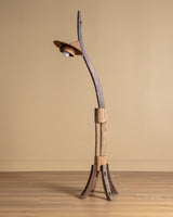 One-of-a-Kind Primitive Sculptural Wood Floor Lamp