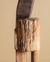 One-of-a-Kind Primitive Sculptural Wood Floor Lamp