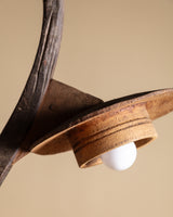 One-of-a-Kind Primitive Sculptural Wood Floor Lamp