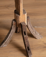 One-of-a-Kind Primitive Sculptural Wood Floor Lamp