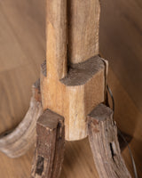 One-of-a-Kind Primitive Sculptural Wood Floor Lamp