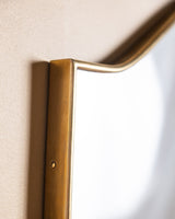 Italian Shield Shaped Brass Mirror Manner of Gio Ponti, 1950s