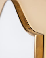 Italian Shield Shaped Brass Mirror Manner of Gio Ponti, 1950s