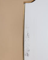 Italian Shield Shaped Brass Mirror Manner of Gio Ponti, 1950s