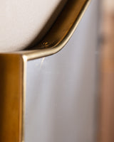 Italian Shield Shaped Brass Mirror Manner of Gio Ponti, 1950s