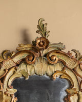 Venetian Rococo Mirror with Painted Accents, Italy, 19th Century