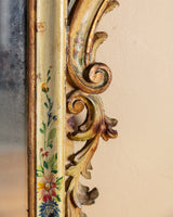 Venetian Rococo Mirror with Painted Accents, Italy, 19th Century