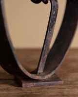 Hand-Forged Twisted Iron Double Candle Holder, Italy, Early 20th Century