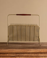 Looped Gold-Tone Metal Magazine Rack Manner of Gio Ponti, Italy, 1950's