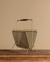 Looped Gold-Tone Metal Magazine Rack Manner of Gio Ponti, Italy, 1950's
