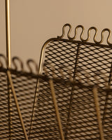 Looped Gold-Tone Metal Magazine Rack Manner of Gio Ponti, Italy, 1950's
