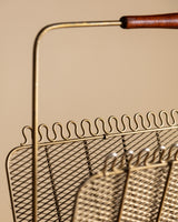 Looped Gold-Tone Metal Magazine Rack Manner of Gio Ponti, Italy, 1950's
