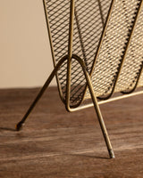 Looped Gold-Tone Metal Magazine Rack Manner of Gio Ponti, Italy, 1950's
