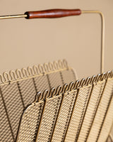 Looped Gold-Tone Metal Magazine Rack Manner of Gio Ponti, Italy, 1950's