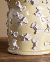 Large Butter Yellow Bow Studio Pottery Vase, Italy, 1970s