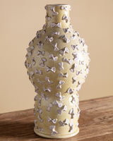 Large Butter Yellow Bow Studio Pottery Vase, Italy, 1970s
