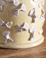 Large Butter Yellow Bow Studio Pottery Vase, Italy, 1970s