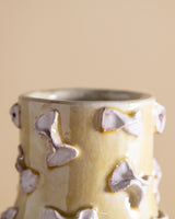 Large Butter Yellow Bow Studio Pottery Vase, Italy, 1970s