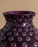 Large Aubergine Polka Dot Studio Pottery Vase, Italy, 1970s