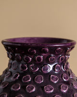 Large Aubergine Polka Dot Studio Pottery Vase, Italy, 1970s