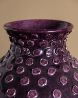 Large Aubergine Polka Dot Studio Pottery Vase, Italy, 1970s
