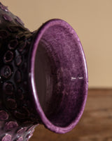 Large Aubergine Polka Dot Studio Pottery Vase, Italy, 1970s