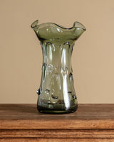 Sculptural Green Murano Glass Vase, Italy, 1960s