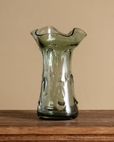 Sculptural Green Murano Glass Vase, Italy, 1960s