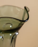 Sculptural Green Murano Glass Vase, Italy, 1960s