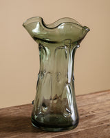 Sculptural Green Murano Glass Vase, Italy, 1960s